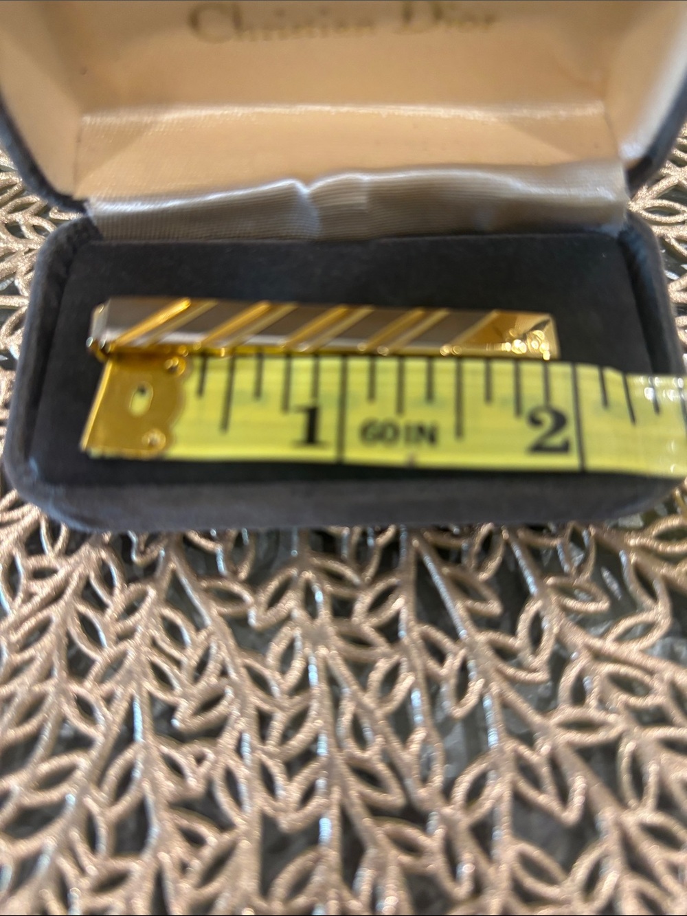 Vintage Christian Dior Gold Plate Tie
Clip Circa 1970 In Original Velvet
Case - Picture 2 of 5